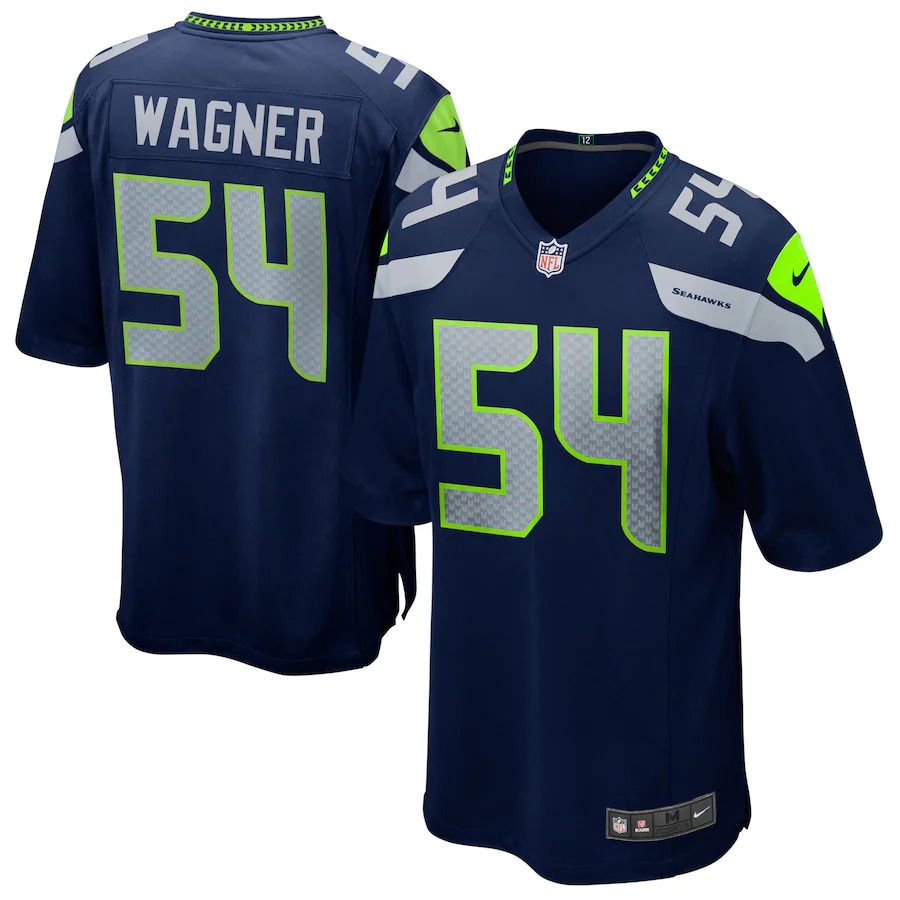 Men Seattle Seahawks #54 Bobby Wagner Nike Navy Game Player NFL Jersey